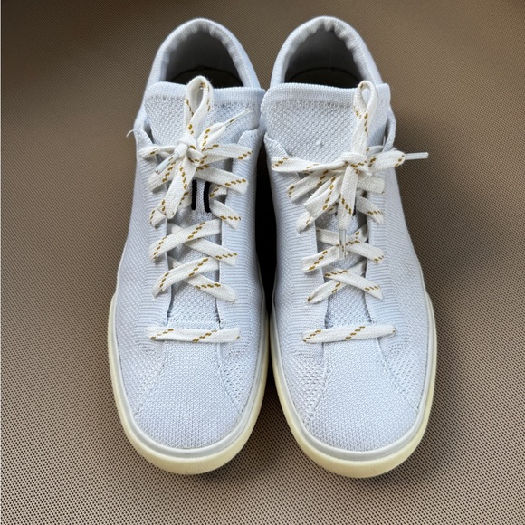 Rothy’s The Lace Up Sneaker Women’s Size 7,5 White Knit Shoes Navy Blue - Picture 3 of 16